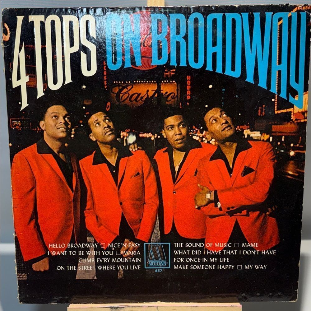 4 Tops on Broadway Vinyl Record - Red and Black Cover